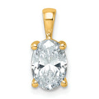 14k 2 carat Lab Grown Diamond VS/SI+ G+ Oval Complete Four Prong Pendant