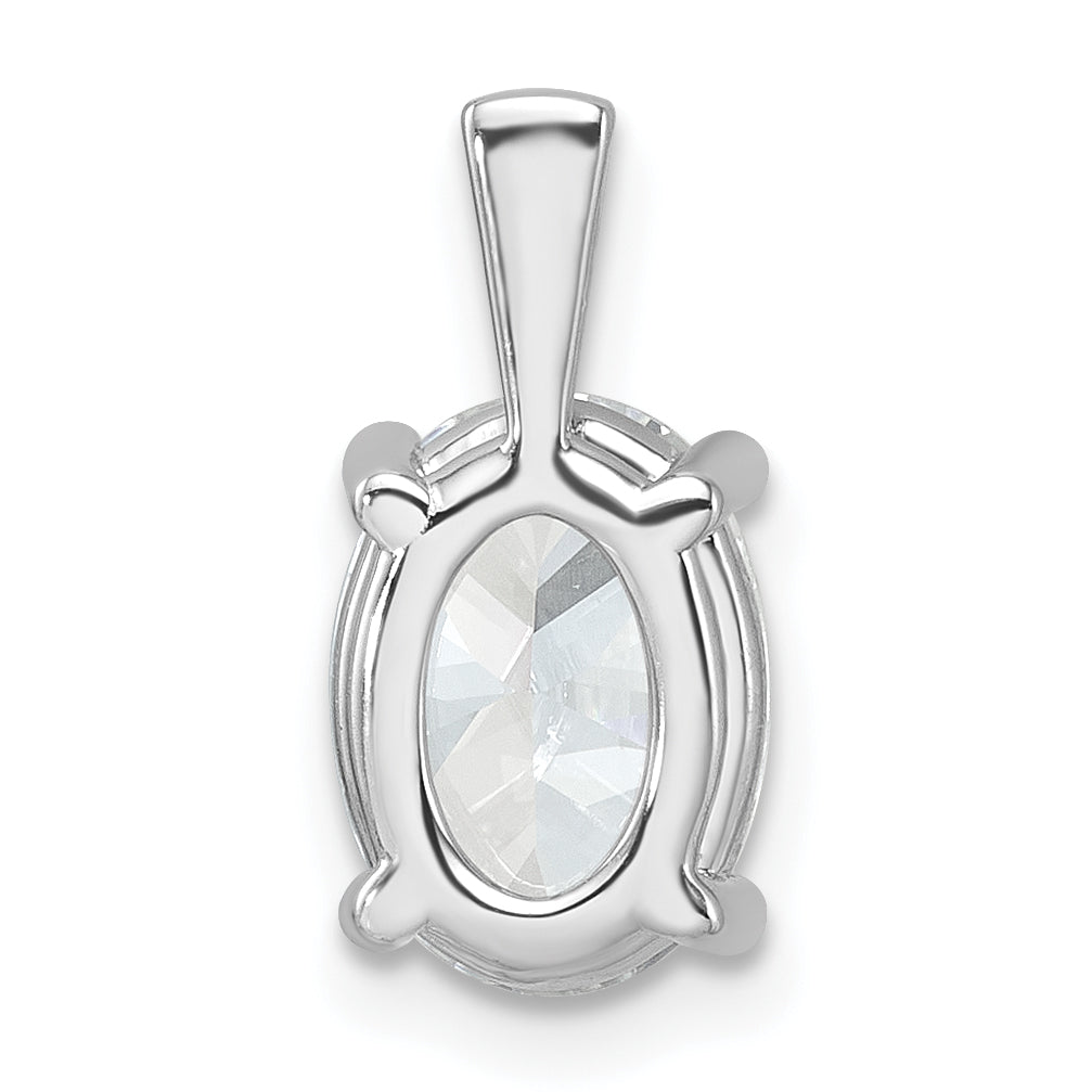 14k White Gold 2 1/2 carat Certified Lab Grown Diamond VS/SI+ G+ Oval Complete Four Prong Pendant