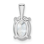 14k White Gold 2 1/2 carat Certified Lab Grown Diamond VS/SI+ G+ Oval Complete Four Prong Pendant