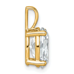 14k 2 1/2 carat Lab Grown Diamond VS/SI+ G+ Oval Complete Four Prong Pendant