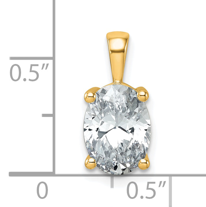 14k 2 1/2 carat Lab Grown Diamond VS+ F+ Oval Complete Four Prong Pendant