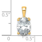 14k 2 1/2 carat Certified Lab Grown Diamond VS+ F+ Oval Complete Four Prong Pendant