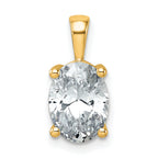 14k 2 1/2 carat Certified Lab Grown Diamond VS+ F+ Oval Complete Four Prong Pendant
