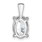 14k White Gold 3 carat Certified Lab Grown Diamond VS+ F+ Oval Complete Four Prong Pendant
