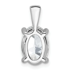 14k White Gold 3 carat Certified Lab Grown Diamond VS/SI+ G+ Oval Complete Four Prong Pendant