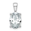 14k White Gold 3 carat Lab Grown Diamond VS/SI+ G+ Oval Complete Four Prong Pendant