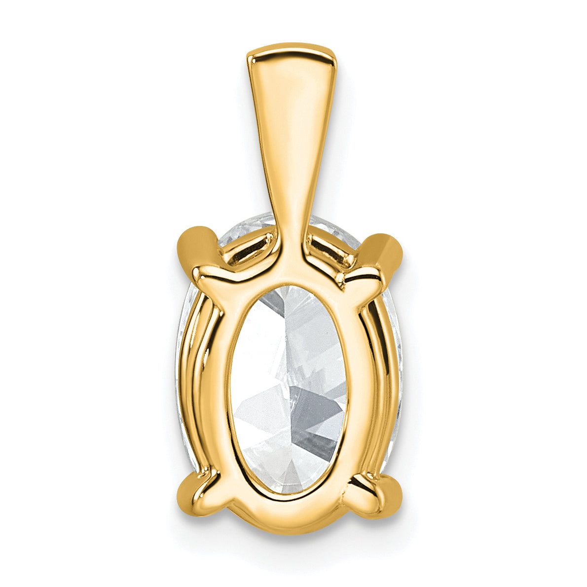 14k 3 carat Certified Lab Grown Diamond VS+ F+ Oval Complete Four Prong Pendant
