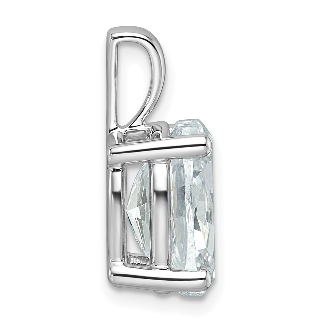 14k White Gold 4 carat Certified Lab Grown Diamond VS/SI+ G+ Oval Complete Four Prong Pendant