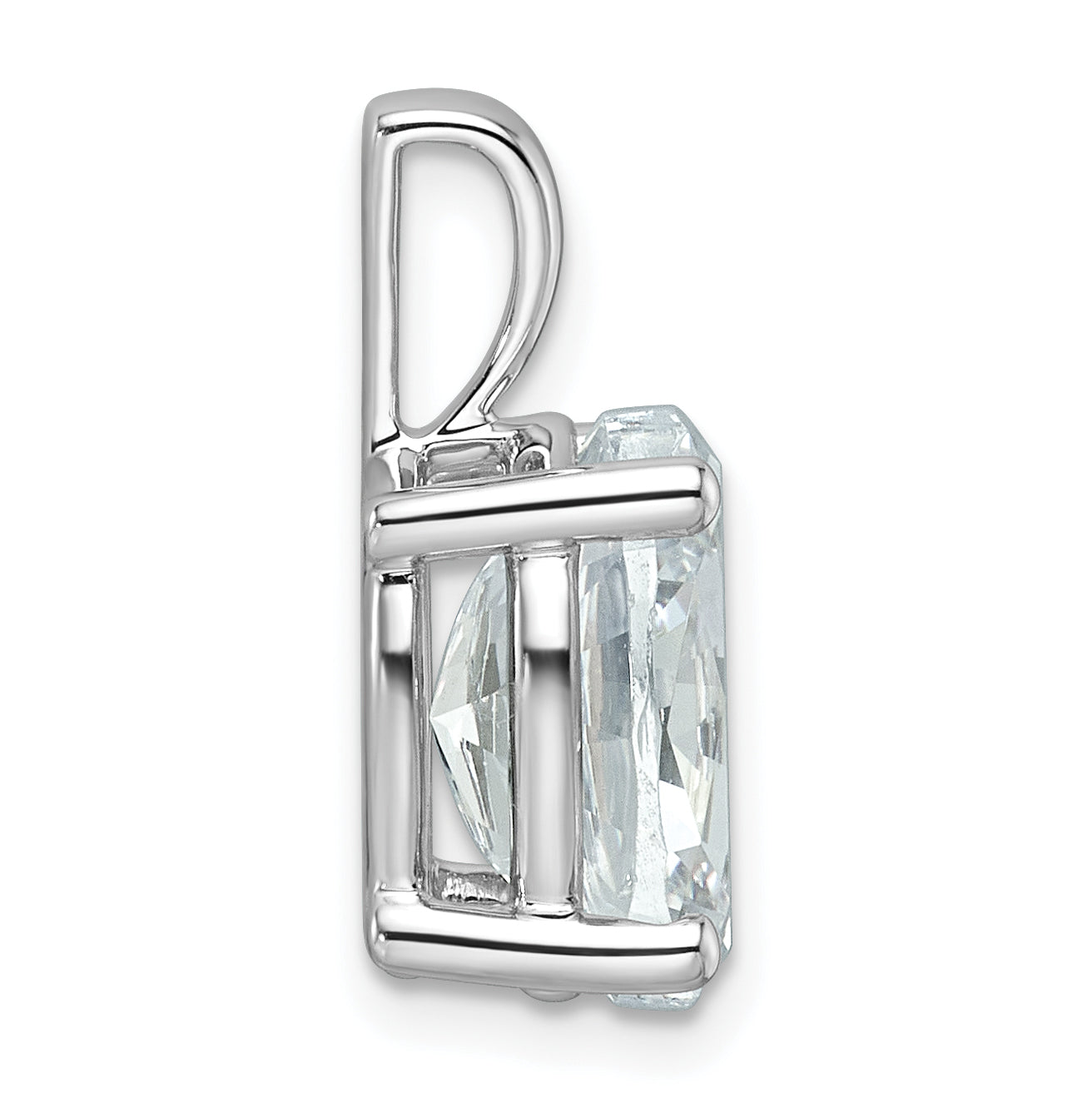 14k White Gold 4 carat Lab Grown Diamond VS/SI+ G+ Oval Complete Four Prong Pendant