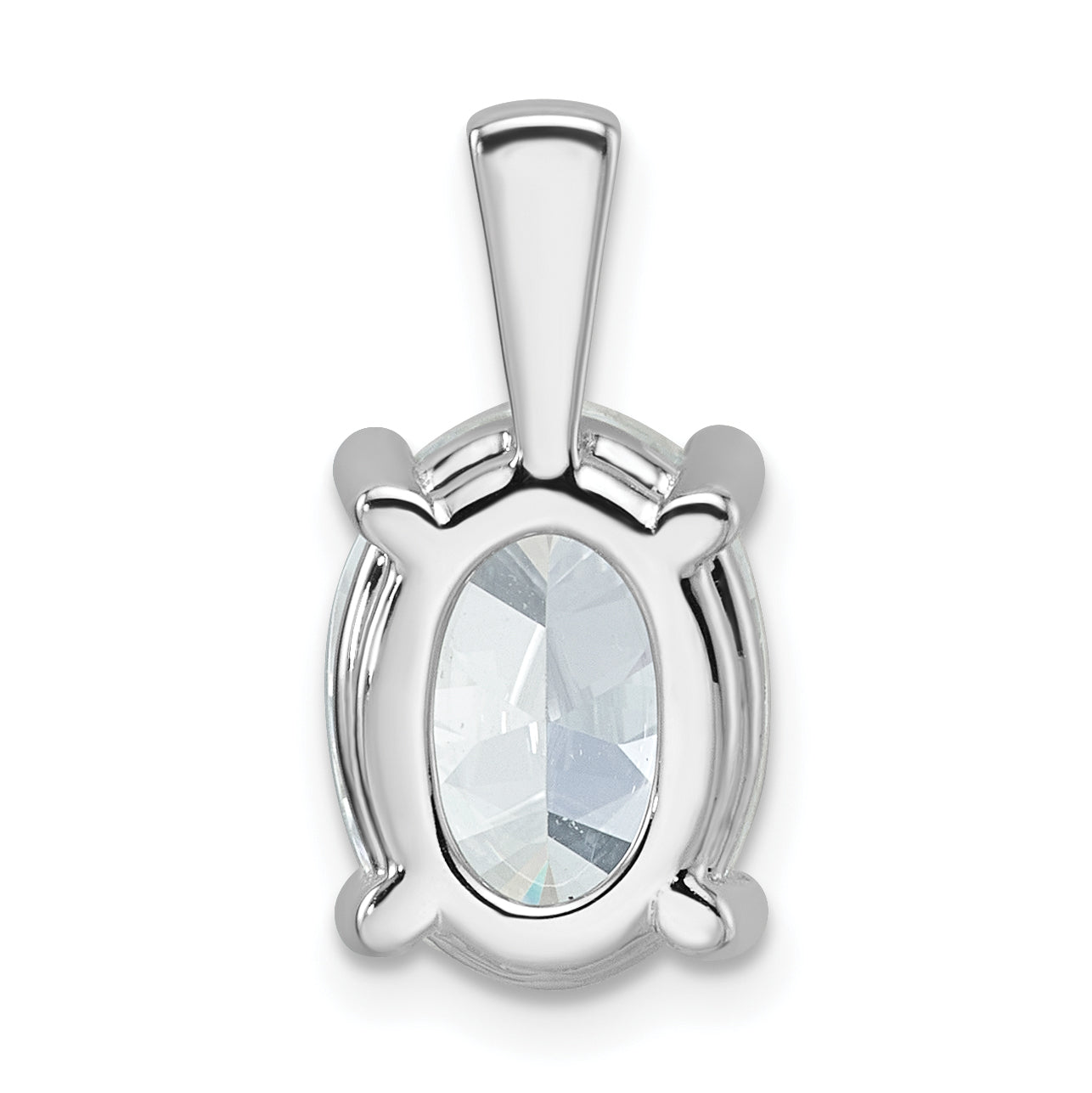 14k White Gold 4 carat Lab Grown Diamond VS/SI+ G+ Oval Complete Four Prong Pendant