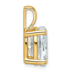 14k 4 carat Certified Lab Grown Diamond VS+ F+ Oval Complete Four Prong Pendant