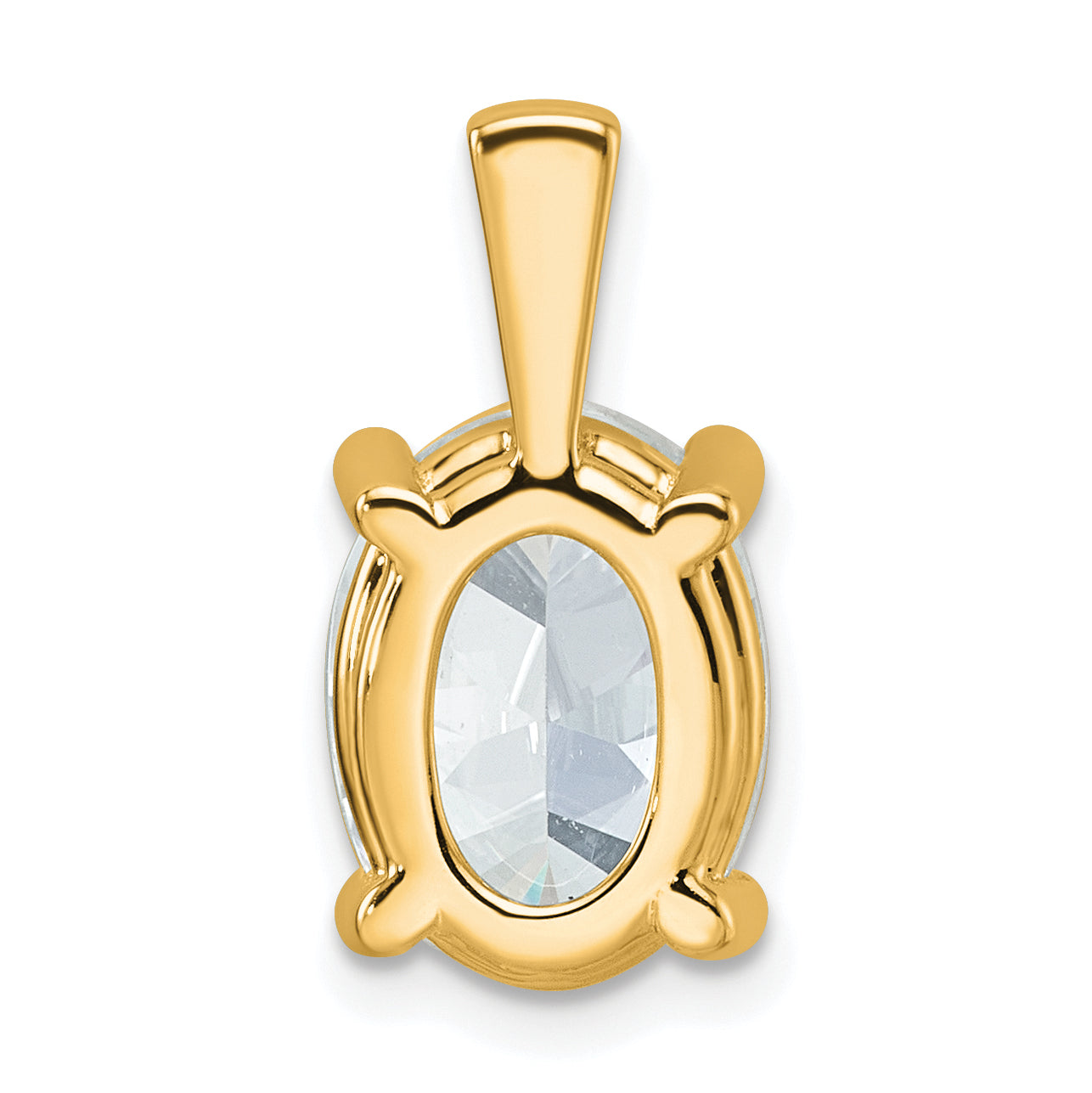 14k 4 carat Lab Grown Diamond VS/SI+ G+ Oval Complete Four Prong Pendant