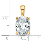 14k 4 carat Lab Grown Diamond VS/SI+ G+ Oval Complete Four Prong Pendant