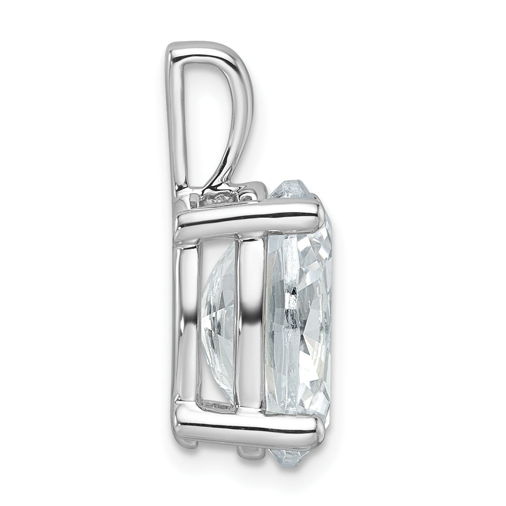 14k White Gold 5 carat Certified Lab Grown Diamond VS/SI+ G+ Oval Complete Four Prong Pendant