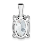14k White Gold 5 carat Certified Lab Grown Diamond VS/SI+ G+ Oval Complete Four Prong Pendant