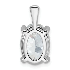 14k White Gold 5 carat Lab Grown Diamond VS+ F+ Oval Complete Four Prong Pendant