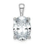 14k White Gold 5 carat Lab Grown Diamond VS/SI+ G+ Oval Complete Four Prong Pendant