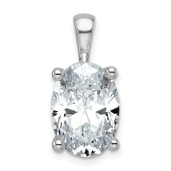 14k White Gold 5 carat Certified Lab Grown Diamond VS/SI+ G+ Oval Complete Four Prong Pendant