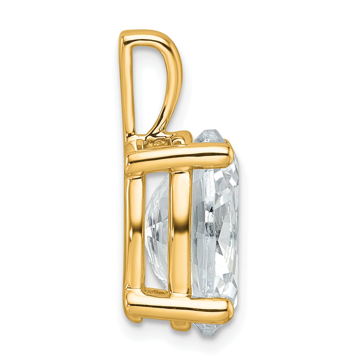 14k 5 carat Certified Lab Grown Diamond VS+ F+ Oval Complete Four Prong Pendant