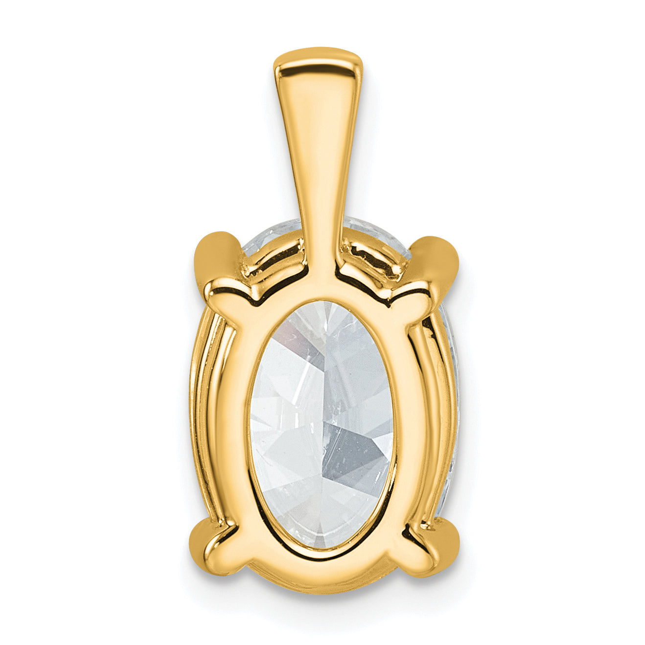 14k 5 carat Lab Grown Diamond VS/SI+ G+ Oval Complete Four Prong Pendant