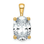14k 5 carat Lab Grown Diamond VS+ F+ Oval Complete Four Prong Pendant
