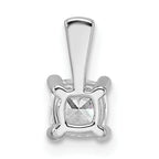 14k White Gold 1/2 carat Lab Grown Diamond VS/SI+ G+ Cushion Complete Four Prong Pendant