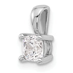 14k White Gold 1/2 carat Lab Grown Diamond VS+ F+ Cushion Complete Four Prong Pendant