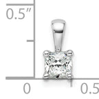 14k White Gold 1/2 carat Certified Lab Grown Diamond VS+ F+ Cushion Complete Four Prong Pendant