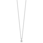 14k White Gold 1/2 carat Lab Grown Diamond VS/SI+ G+ Cushion Complete 18 inch Four Prong Pendant Necklace