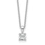 14k White Gold 1/2 carat Lab Grown Diamond VS+ F+ Cushion Complete 18 inch Four Prong Pendant Necklace