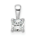 14k White Gold 1/2 carat Lab Grown Diamond VS+ F+ Cushion Complete Four Prong Pendant