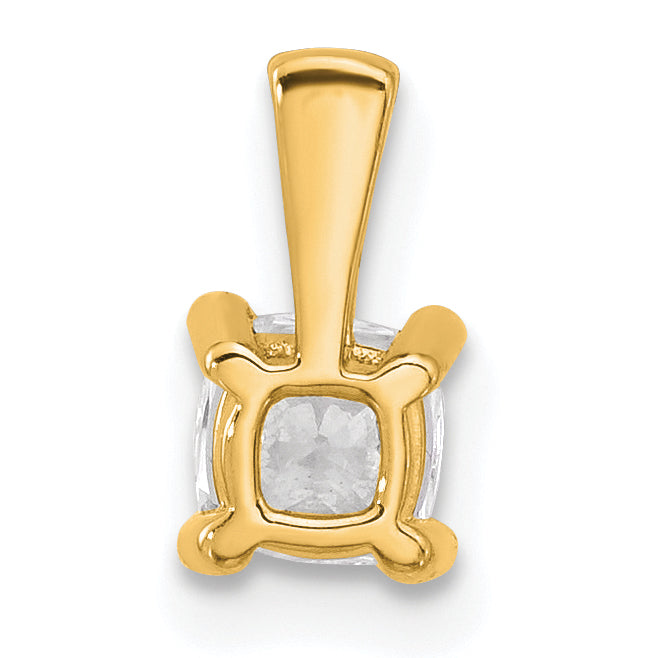 14k 1/2 carat Lab Grown Diamond VS/SI+ G+ Cushion Complete Four Prong Pendant
