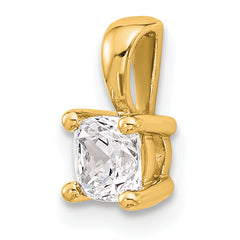 14k 1/2 carat Certified Lab Grown Diamond VS+ F+ Cushion Complete Four Prong Pendant