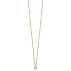 14k 1/2 carat Lab Grown Diamond VS+ F+ Cushion Complete 18 inch Four Prong Pendant Necklace
