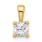 14k 1/2 carat Certified Lab Grown Diamond VS/SI+ G+ Cushion Complete Four Prong Pendant