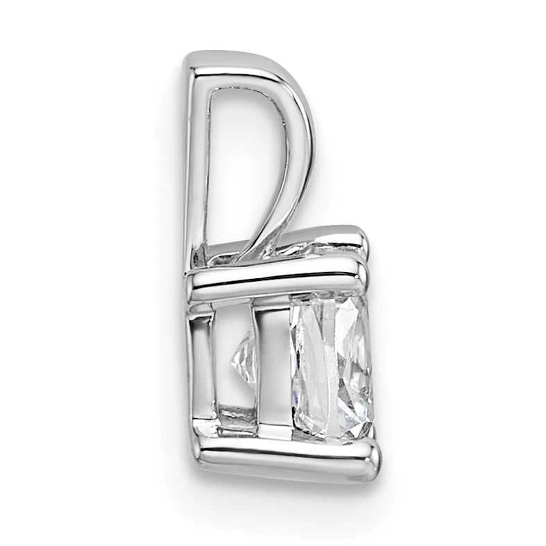 14k White Gold 3/4 carat Certified Lab Grown Diamond VS/SI+ G+ Cushion Complete Four Prong Pendant