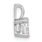 14k White Gold 3/4 carat Lab Grown Diamond VS+ F+ Cushion Complete Four Prong Pendant