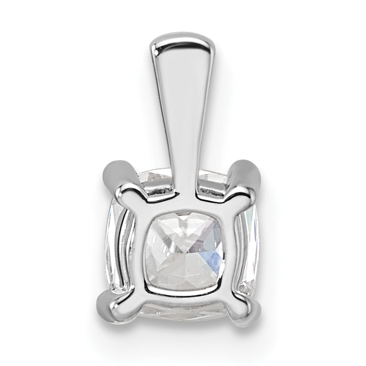 14k White Gold 3/4 carat Certified Lab Grown Diamond VS/SI+ G+ Cushion Complete Four Prong Pendant