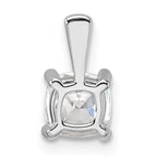 14k White Gold 3/4 carat Certified Lab Grown Diamond VS/SI+ G+ Cushion Complete Four Prong Pendant