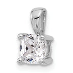14k White Gold 3/4 carat Lab Grown Diamond VS/SI+ G+ Cushion Complete Four Prong Pendant