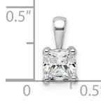14k White Gold 3/4 carat Certified Lab Grown Diamond VS+ F+ Cushion Complete Four Prong Pendant