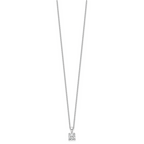 14k White Gold 3/4 carat Lab Grown Diamond VS+ F+ Cushion Complete 18 inch Four Prong Pendant Necklace