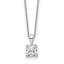 14k White Gold 3/4 carat Lab Grown Diamond VS+ F+ Cushion Complete 18 inch Four Prong Pendant Necklace
