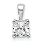 14k White Gold 3/4 carat Lab Grown Diamond VS+ F+ Cushion Complete Four Prong Pendant