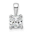 14k White Gold 3/4 carat Lab Grown Diamond VS+ F+ Cushion Complete Four Prong Pendant