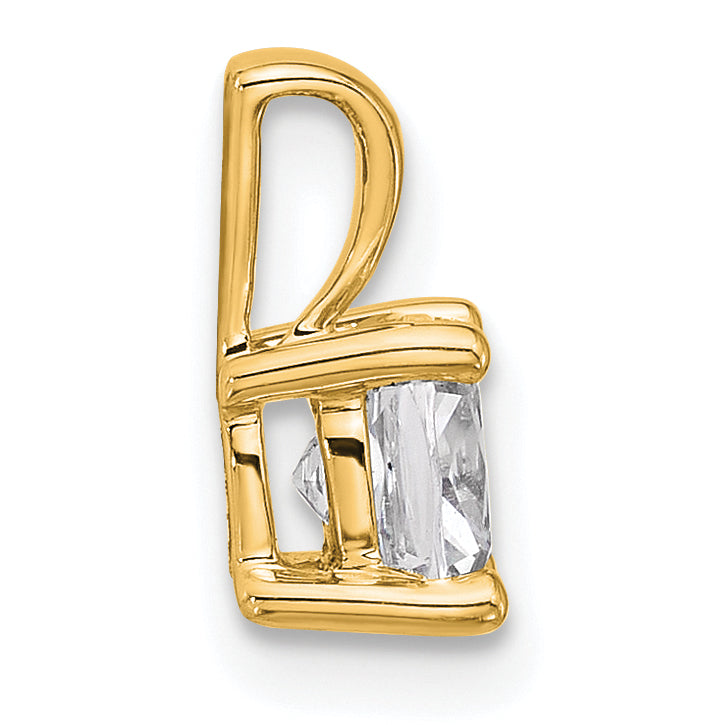 14k 3/4 carat Certified Lab Grown Diamond VS/SI+ G+ Cushion Complete Four Prong Pendant