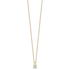 14k 3/4 carat Lab Grown Diamond VS/SI+ G+ Cushion Complete 18 inch Four Prong Pendant Necklace