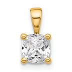 14k 3/4 carat Certified Lab Grown Diamond VS/SI+ G+ Cushion Complete Four Prong Pendant