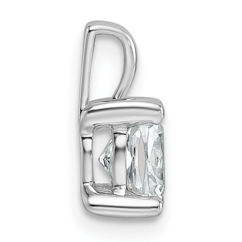 14k White Gold 1 carat Lab Grown Diamond VS+ F+ Cushion Complete Four Prong Pendant Secondary image