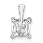 14k White Gold 1 carat Lab Grown Diamond VS/SI+ G+ Cushion Complete Four Prong Pendant